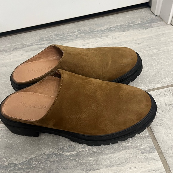 Madewell Brown Suede Mules with Black Lug Sole - Picture 5 of 5